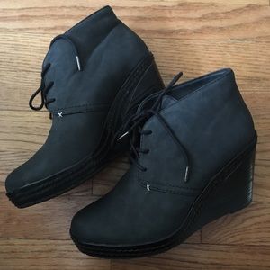 Dr. Scholls Black Bethany Wedge Booties